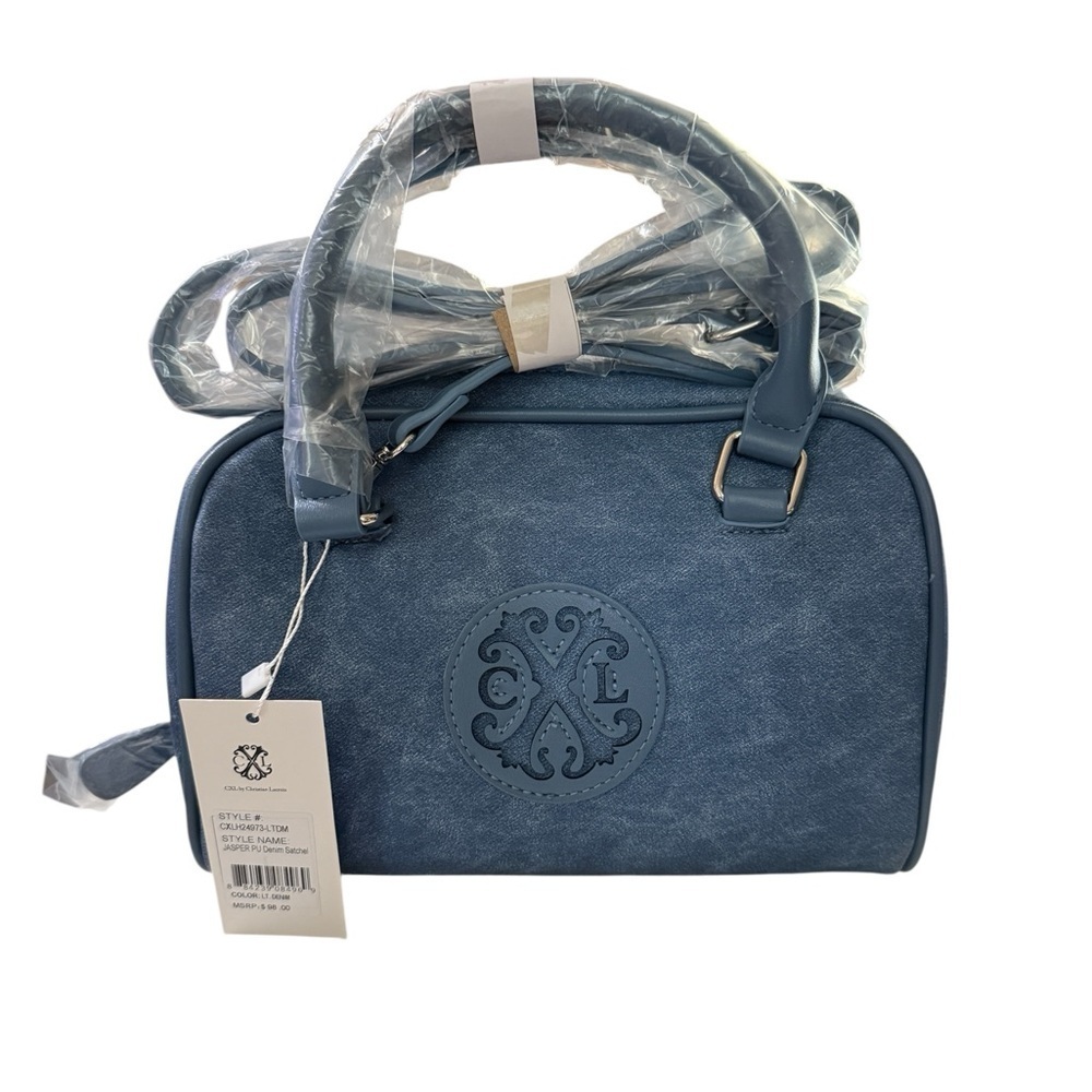 Christian Lacroix Jasper PU Denim Satchel – Light Denim